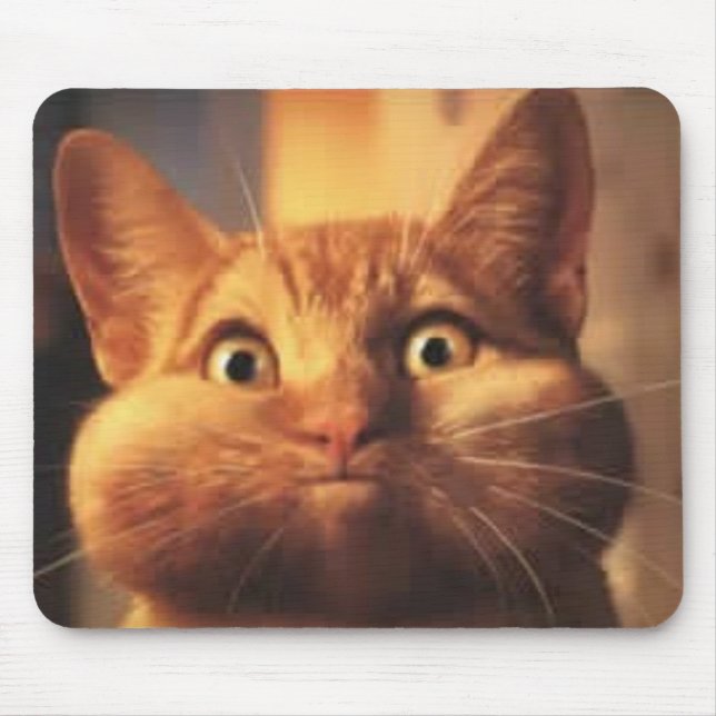Överraskad Cat Mousepad Musmatta (Framsidan)