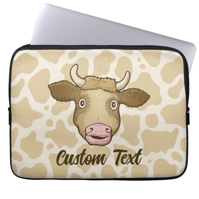 Överraskad Cow Laptop sleeve (Framsidan)