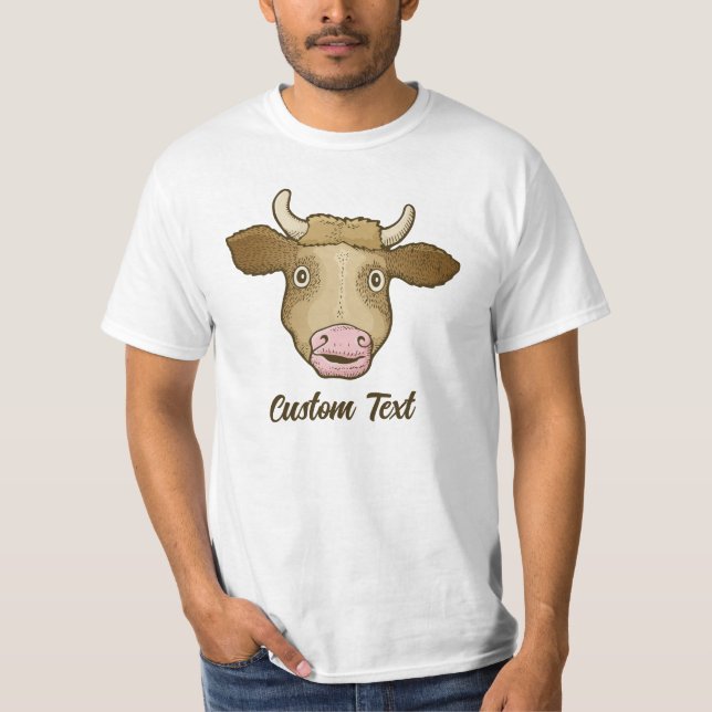 Överraskad Cow T-Shirt (Framsida)
