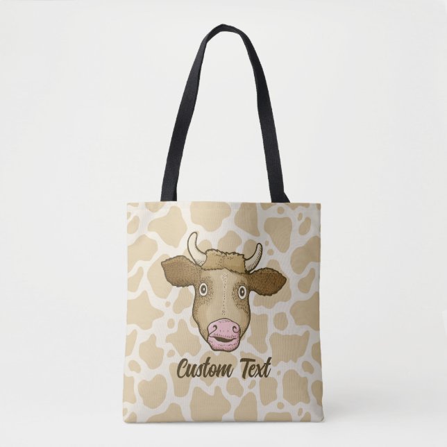 Överraskad Cow Tote Bag Tygkasse (Framsida)