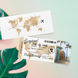Överraskad dagboksbiljett Resa Biljett Hawaii Inbjudningar