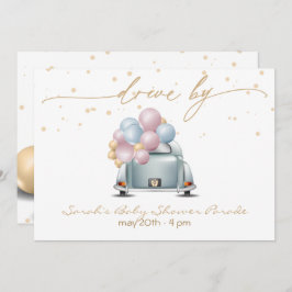 Överraskad enhet efter Guld babydusch Parad Inbjudningar