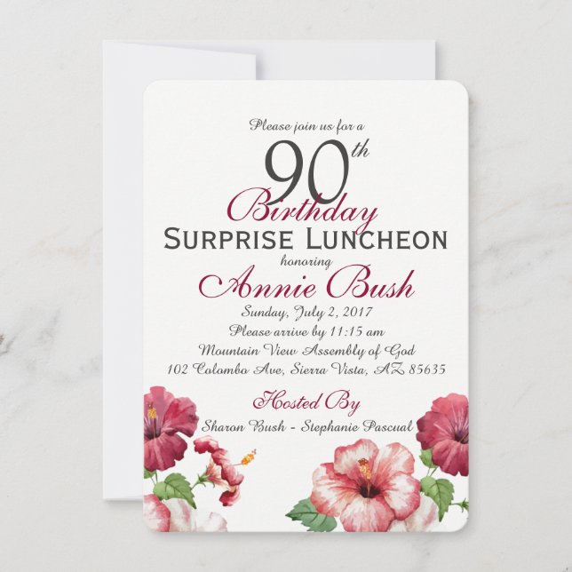 Överraskad födelsedag inbjudningar (Framsida)