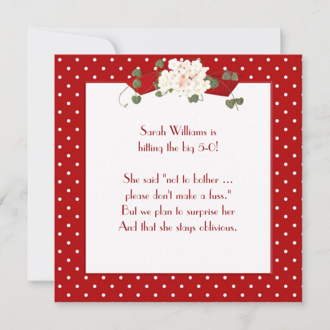 Överraskad Födelsedagsfest inbjudan (Framsida)