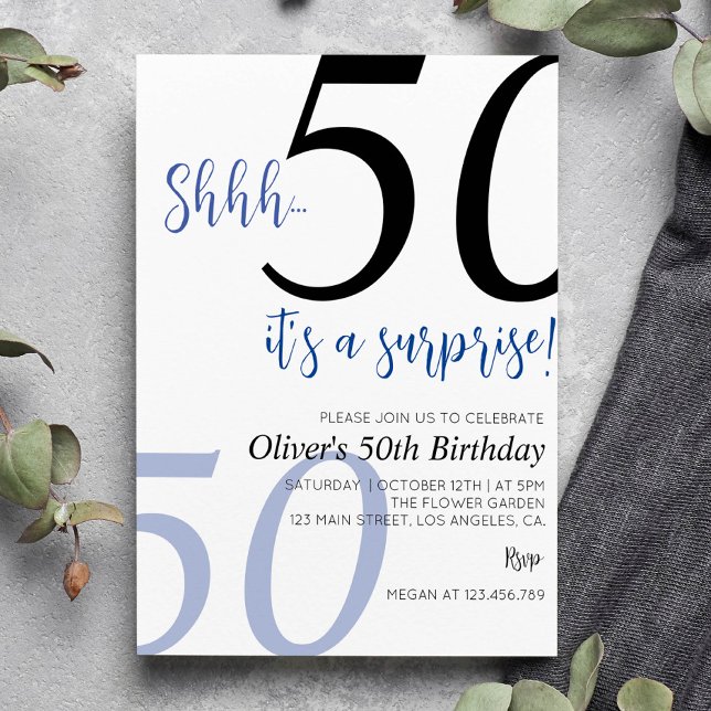 Överraskad födelsedagsinbjudan oavsett ålder inbjudningar (Skapare uppladdad)