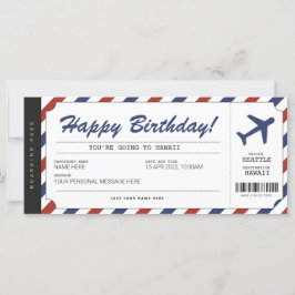 Överraskad födelsedagspenat Flygplan Gift Biljett