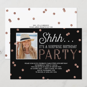 Överraskad fotoinbjudan till Party Glitter i dag Inbjudningar