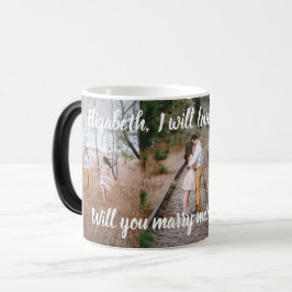 Överraskad Frieri Marry Me Photo Morphing Magisk Mugg