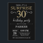 Överraskad inbjudan till 30års födelsedag Black oc<br><div class="desc">Överraskande inbjudan till 30års födelsedag med Svarta och Guld Glitter. Chalkboard. Vuxen Birthday. Manar eller Kvinnor Bday Inbjudan. Vilken ålder som helst. Om du vill göra ytterligare anpassningar klickar du på knappen "Anpassa" och användor verktyg som är utformat för att ändra mallen.</div>