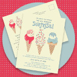 Överraskad inbjudan till Party Ice Cream 21:a föde<br><div class="desc">Nytt för sommaren 2024. Vår "Ice Cream,  You Skräm We All Skräm Surprise!"-vykort. Tre reflekterande glasskrämar med patriotisk röd,  vit och blå glass och sprinkler tar mittskedet över födelsedagsfestens detaljer.</div>