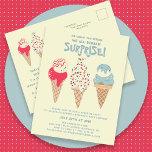 Överraskad inbjudan till Party Ice Cream 40:e föde<br><div class="desc">Nytt för sommaren 2024. Vår "Ice Cream,  You Skräm We All Skräm Surprise!"-vykort. Tre reflekterande glasskrämar med patriotisk röd,  vit och blå glass och sprinkler tar mittskedet över födelsedagsfestens detaljer.</div>
