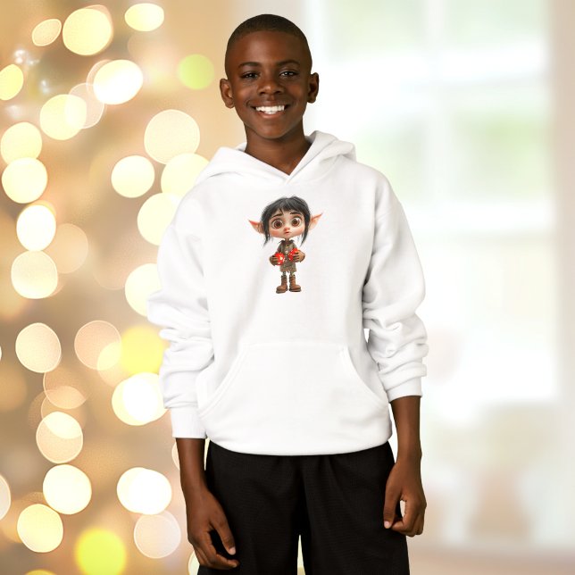 Överraskad jul Elf Boy's Hoodie T Shirt (Skapare uppladdad)