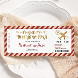 Överraskad julboardingpass Gift Biljett Inbjudningar