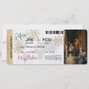 Överraskad julboardingpass Resa Biljett Inbjudningar