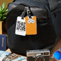 Överraskad katt bagageetikett QR-kod