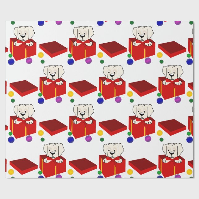 Överraskad marionett i en röd gift-box presentpapper (Platt)