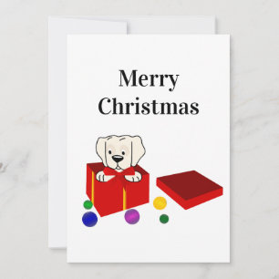Överraskad marionett i en röd gift-jul julkort