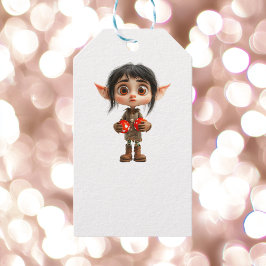 Överraskad Märkre för juljul Elf White Gift Presentetikett