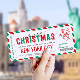 Överraskad New York Resa Gift Biljett Voucher