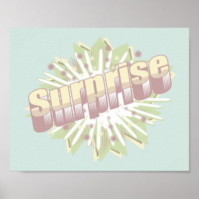 Överraskad onomatopoetisk explosion poster (Framsidan)