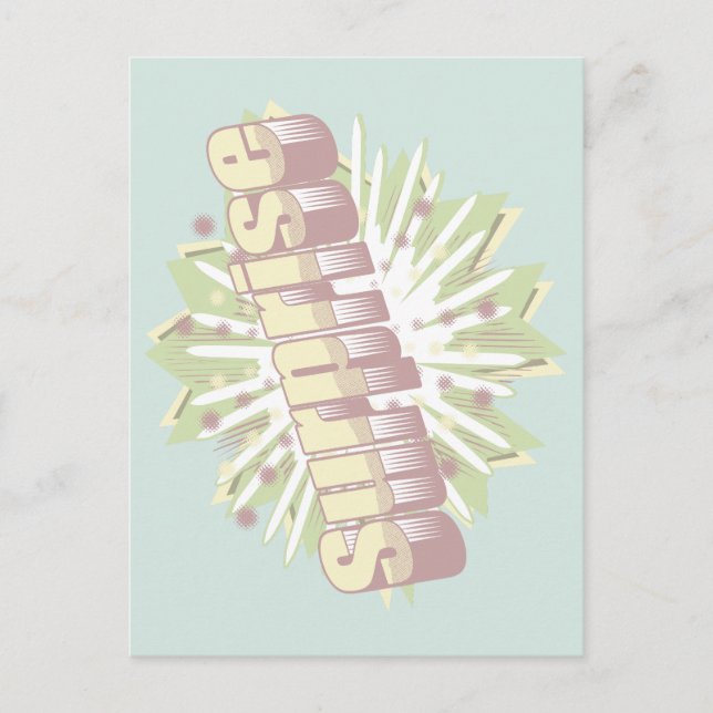 Överraskad onomatopoetisk explosion vykort (Framsida)