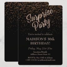 Överraskad Party Birthday Guld Glitter