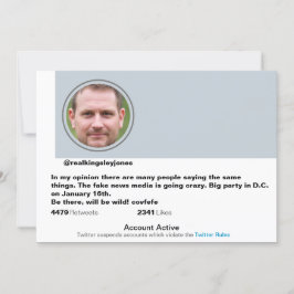 Överraskad Party Funny Twitter Joke Post-inbjudan Kort