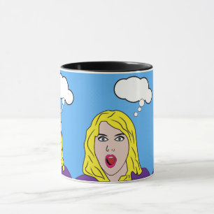 Överraskad poppart Retro Woman Mugg