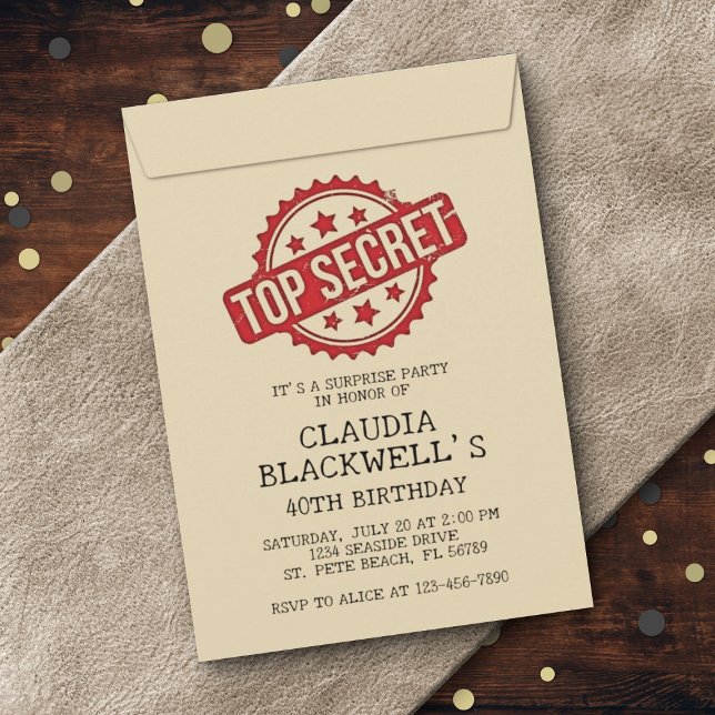 Överraskad Roligt, topphemlig födelsedag Inbjudningar (Skapare uppladdad)