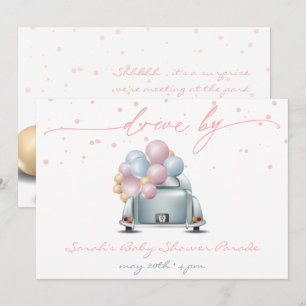 Överraskad Rosa Baby Shower Firande Parad Inbjudningar