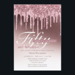 Överraskad Rosa Glitter 50 och Fabulous Birthday Inbjudningar<br><div class="desc">Gästerna vet att det här blir en roligt party genom att bara tittar på inbjudan! Den här designen har roligt,  rosa och mycket glitter!</div>