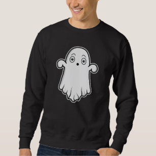 Överraskad söt spöklik karaktär Halloween Lång Ärmad Tröja