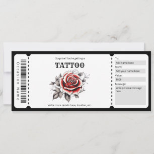 Överraskad Tattoo Biljett-mall, Inbjudningar