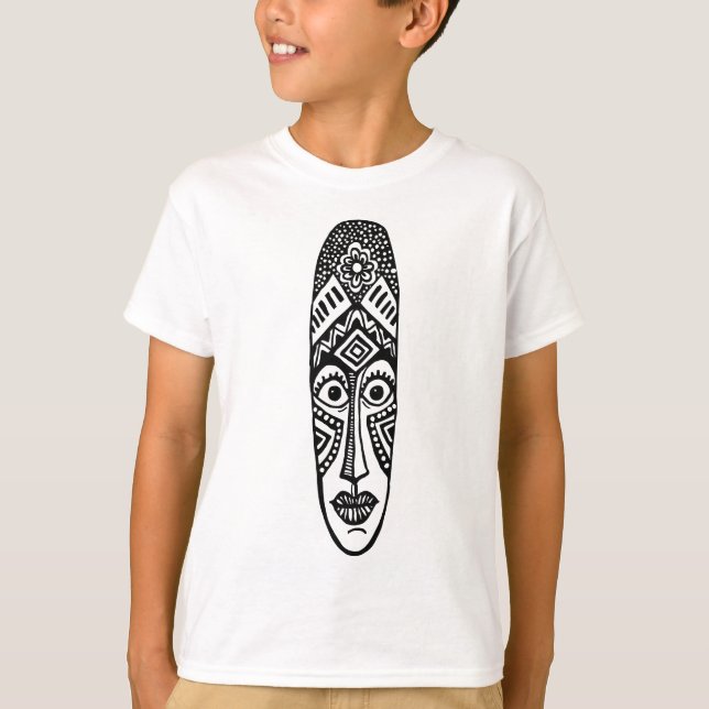 Överraskad Tiki Mask T Shirt (Framsida)