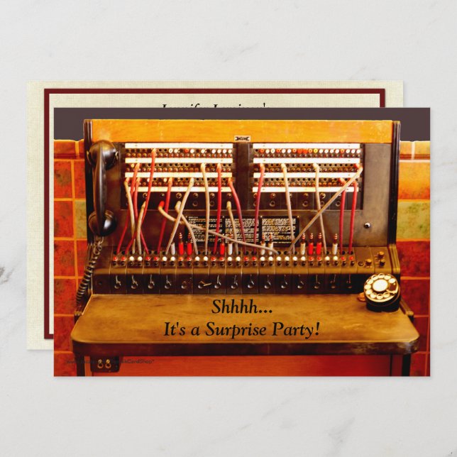 Överraskad växel i 75:e Födelsedagsfest Inbjudan (Fram/baksida)