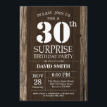 Överraskad Vintage för inbjudan till Rustic 30års<br><div class="desc">Överraskad inbjudan till Rustic Wood Background från 30års födelsedag. Vintage Retro Land. Vuxen Birthday. Male Manar eller Women Birthday. Kids Boy eller Girl Dam Tonåring Teenage Bday Inbjudan. 13:e 15:e 16:e 18:e 20:e 30:e 40:e 60:e 70:e 80:e 90:e 100:e. Vilken ålder som helst. Om du vill göra ytterligare anpassningar klickar...</div>