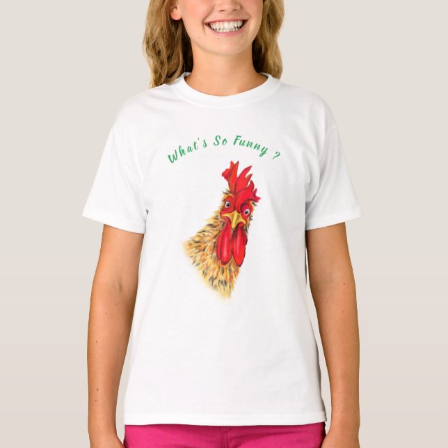 Överraskade Tupp-lekfulla barn T-Shirt Funny (Framsida)