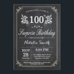 Överraskande 100-dagars inbjudan till kalkylpanel<br><div class="desc">Överraskad 100-dagars inbjudan med Rustic Chalkboard Background och Blommigt Flower Mönster, Black and White. Vuxen Birthday. Male Manar eller Women Birthday. Kids Boy eller Girl Dam Tonåring Teenage Bday Inbjudan. 13:e 15:e 16:e 18:e 20:e 30:e 40:e 60:e 70:e 80:e 90:e 100:e. Vilken ålder som helst. Om du vill göra ytterligare...</div>