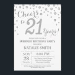 Överraskande 21:a födelsedagen Silver Glitter Diam Inbjudningar<br><div class="desc">Överraskad 21:a födelsedag med Silver Glitter Diamond Background. Silver Confetti. Vuxen Birthday. Male Manar eller Women Birthday. Om du vill göra ytterligare anpassningar klickar du på knappen "Anpassa" och användor verktyg som är utformat för att ändra mallen.</div>