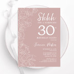överraskande 30års födelsedag inbjudningar<br><div class="desc">rosa och vit överraskning 30års födelsedag inbjudan. Modern feminin design har botaniska accenter och typsnitt för skrivstil. Elegant blommigt inbjudan-kortets perfekt för en snyggt kvinna som överraskades dagen firande. Skrivna Zazzle-inbjudningar eller digital utskrivbar mall för omedelbar nedladdning.</div>