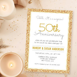 Överraskande 50-årsjubileum i Bröllop Faux Glitter Inbjudningar