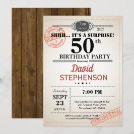 Överraskande 50:e födelsedagsfest inbjudan för man