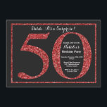 Överraskande 50:e födelsedagsinbjudan Red Glitter Inbjudningar<br><div class="desc">Överraskad 50:e födelsedagsinbjudan. Svart och Röda Glitter Födelsedagsfest Inbjudan med Chalkboard Background. Överraskad födelsedag. Vuxen Birthday. Manar eller Kvinnor Bday Bash Party. Om du vill göra ytterligare anpassningar klickar du på knappen "Anpassa" och användor verktyg som är utformat för att ändra mallen.</div>