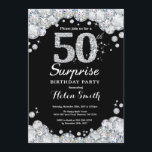Överraskande 50:e födelsedagsinbjudan Silver Diamo Inbjudningar<br><div class="desc">Överraskad 50:e födelsedagsinbjudan. Silver Rhinestone Diamond Chalkboard Background. Elegant Birthday Bash inbjudan. Black and White. Vuxen Birthday. Kvinnor på födelsedagen. Manar födelsedag. Om du vill göra ytterligare anpassningar klickar du på knappen "Anpassa" och användor verktyg som är utformat för att ändra mallen.</div>