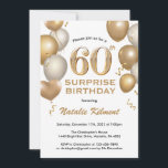 Överraskande 60:e födelsedag Vita och Guld Inbjudningar<br><div class="desc">Överraskad 60:e födelsedagstidningen Vita och Guld Glitter Bubblor Birthday Bubjud. Om du vill göra ytterligare anpassningar klickar du på knappen "Anpassa" och användor verktyg som är utformat för att ändra mallen.</div>