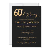 Överraskande 60:e Födelsedagsfest inbjudan