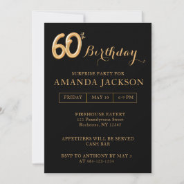Överraskande 60:e Födelsedagsfest inbjudan