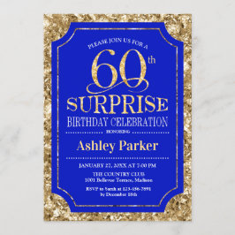 Överraskande 60:e Födelsedagsfesten - Guld Royal B Inbjudningar
