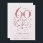 Överraskande 60:e Födelsedagsfesten Ro Guld Inbjudningar<br><div class="desc">Överraskande 60:e födelsedagsfest inbjudan i ro guld</div>