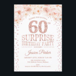 Överraskande 60:e Födelsedagsfesten - Vit ros Guld Inbjudningar<br><div class="desc">Överraskande 60:e Födelsedagsfest inbjudan-Eleganten i Faux glitter ro guld och vit.</div>
